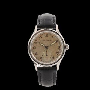 Vintage 32mm Girard Perregaux Sea Hawk Military Style Men's Wristwatch Steel